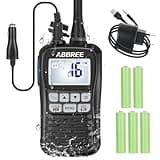 ABBREE Marine Radio VHF Handheld Radio Floating IP67 Waterproof MR-25 Long Range Noise Cancelling Mic Walkie Talkie NOAA Weather,LCD Display Vibration Water Draining Two Way Radio for Boat,Black