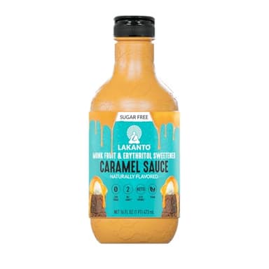 Lakanto Sugar Free Caramel Sauce - Perfect Topping for Brownies, Ice Cream, Milkshake, Smoothies, Coffee, Desserts, Monk Fruit Sweetener with Erythritol, Low Carb, Vegan, Keto Friendly (16 Fl Oz)