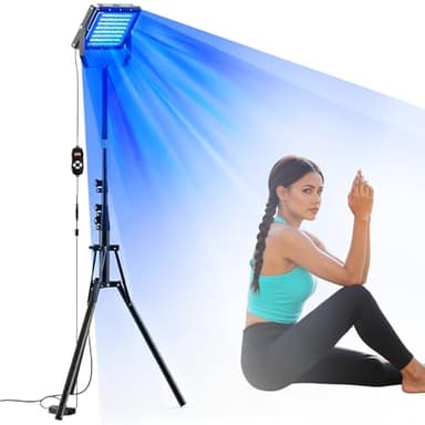 XFTTDM Tanning Lamp for Face and Body, Sun Lamp with 360° Adjustable Stand - 5 Energy Levels & 2 Light Modes, Timer (5-30 Mins) Even Illumination for Natural Wheat & Antique Bronze Skin