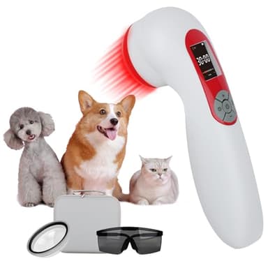 5000mAh Cold Laser Therapy Device for Dogs with 3 Levels, 5 * 808nm & 10 * 650nm Vet Laser Treatment for Joint with Magnetic Cover, Pets NIR Infrared Red Light Therapy for Cats Horse Pain Relief