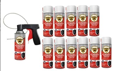 woolwax 12 Oz Undercoating (12) Cans Lanolin Aerosol Spray Straw (Clear) Rust Inhibitor and Prevention, Anti Corrosion Lubricant, Spray Can Extension Wand with Spray Trigger