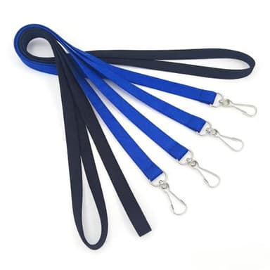 Milan Pacific Scrunchie Style Retractable ID Badge Lanyards for Nurses Teachers Office Workers - 4 Pack Blue Black with Breakaway Safety