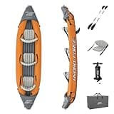 Bestway | Hydro-Force Rapid X3 Kayaking Inflatable Boat Set With Hand Pump, Paddles, Seats, Fins and Storage Bag | Three Seater