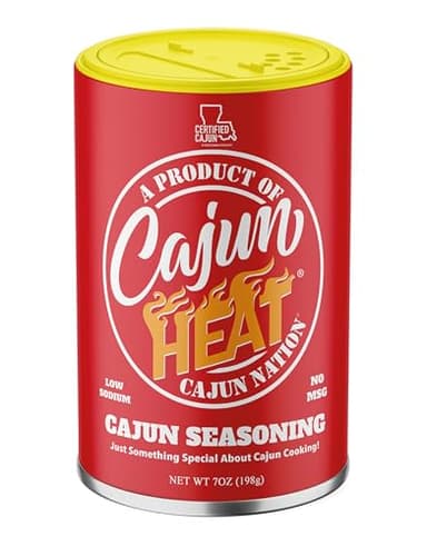 Cajun Nation Low Sodium Cajun Seasoning 7oz Can– Louisiana Certified Cajun- No MSG, Gluten Free- Spicy Cajun Heat Seasoning for Chicken, Seafood & More– Geaux Get the Red Can!