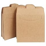 50 Pack CD Sleeves Kraft Paper DVD Envelopes, Khaki Blank CD Paper Cardboard, CD Kraft Paper Storage Holder Covers Packaging Sleeves - 4.7 x 4.7 Inch