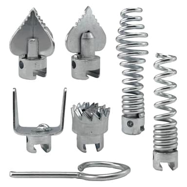 7Pcs Drain Cleaner Combination Cutter Head Set, 16mm Drain Dredging Combination Cutter Head for Ridgid k50 K400 Drain Snake Drain Cleaner