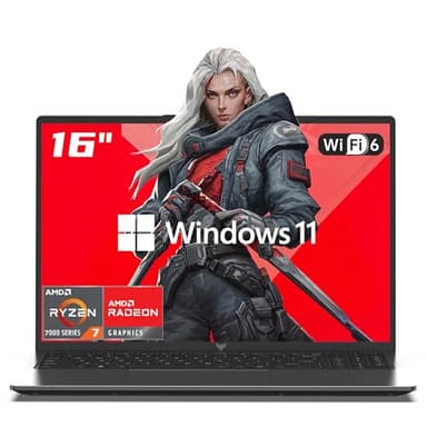 2026 AMD Gaming Laptop, 16 inch Laptop Computer with Ryzen 7 7735HS Series(8C/16T, Up to 4.75GHz), 16GB RAM 512GB NVMe SSD Laptop, AMD Radeon Graphics, WiFi-6, Backlit KB, HDMI Windows 11 Laptop