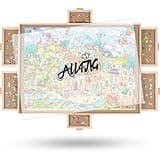 ALL4JIG 1500 Pieces Rotating Puzzle Board with 6 Drawers and Cover,25"x34"Portable Wooden Jigsaw Puzzle Table for Adults,Lazy Susan Spinning Puzzle Boards Birthday Gift for mom