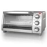 BLACK+DECKER 4-Slice Toaster Oven, TO1745SSG-1A, Even Toast, 4 Cooking Functions Bake, Broil, Toast and Keep Warm, Removable Crumb Tray, Timer