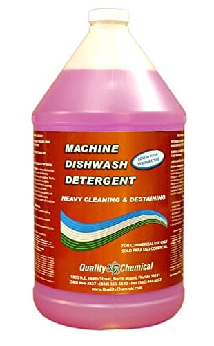 Quality Chemical Heavy Duty Liquid Alkaline Commercial Dishwasher Detergent - Industrial-Grade Formula Dissolves Food Stains, Grease, Grime and Residue - No Pre-Rinse Needed - Ready-to-Use 128oz