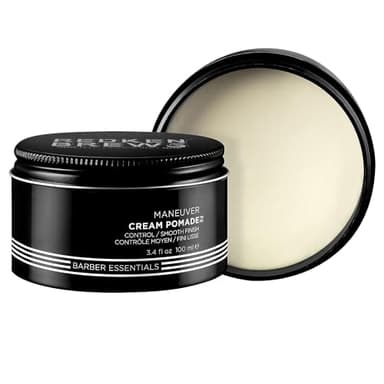 Redken Brews Cream Pomade For Men - Provides Medium Hold With Natural and Smooth Finish With Low Shine, For All Hair Types