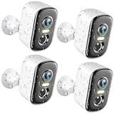 Outdoor Security Camera Wireless, 2K Battery Powered WiFi Cameras for Home Security with AI Motion Detection, Color Night Vision, Siren Alarm, 2-Way Talk, IP66 Waterproof, Cloud/SD Storage (4 Pack)