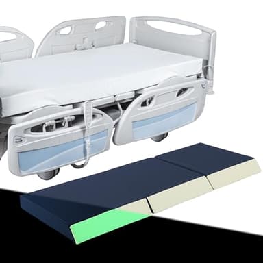 MABOZOO 3-Inch Thick Fall Mat for Elderly, Waterproof Tri-Fold Bedside Safety Mat with Glow-in-The-Dark Strips, Anti-Slip Fall Mattress for Seniors, Patients, Hospital, 66x24x3.5 Inch