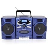 Emerson Portable CD Player Boombox with Cassette Player, Tape Recorder, AM/FM Radio, MP3 AUX Input, Detachable Speakers, AC/DC & Battery Operated – Stereo System for Home, Travel, Indoor & Outdoor Use