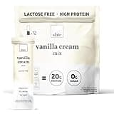 Slate Milk - High Protein Drink Mix Powder - Vanilla Cream, 12 Packets - Lactose Free, 20g Protein, 0g Sugar, 90 Calories, 1g Carbs, No Added Sugar - Breakfast Boost - Post Workout - 25g per Stick