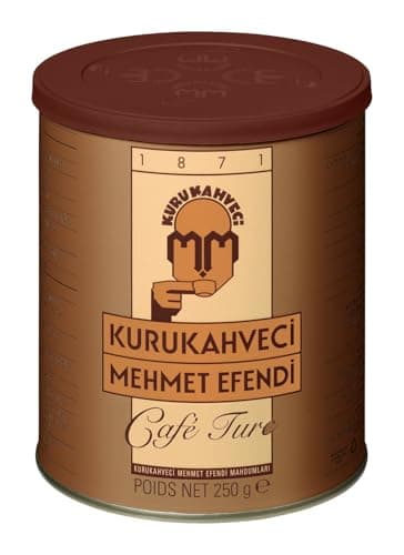 KURUKAHVECI MEHMET EFENDI Turkish Coffee, Arabica Beans, Roasted Ground,Rich Aroma, Fresh, Medium to Heavy-bodied, Original Taste Since 1871 (8.8 OZ / 250 Gr)