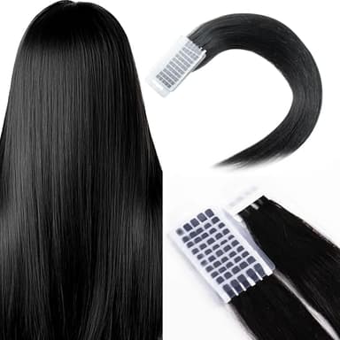 V Light Hair Extension,18 inch 40g Black Virgin Remy v-light Hair Extensions for V Light Hair Extension Machine Tool Kit (Black, 18 inch)