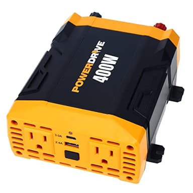 PowerDrive PWD400 400 Watt Power Inverter 12v DC to 110v AC with 2 Outlets and 2 Ports