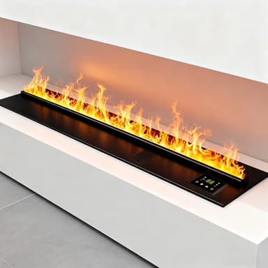 Water Vapor Fireplace 47.24in Color Flames Remote & Smart App Steam Electric Fireplace Automatic Water Control 304 Stainless