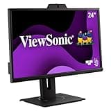 ViewSonic VG2440V 24 Inch 1080p IPS Video Conferencing Monitor with Integrated 2MP Camera, Microphone, Speakers, Eye Care, Ergonomic Design, HDMI DisplayPort VGA Inputs for Home and Office