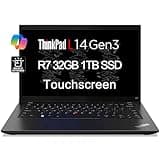 Lenovo ThinkPad L14 14" FHD Touchscreen Business Laptop ( AMD Ryzen 7 5825U, 32GB RAM, 1TB SSD, 8-Core (Beats i7-1165G7)), Backlit, 1080p RGB Webcam, Ethernet, Wi-Fi 6, Win 11 Pro w/ AI Copilot