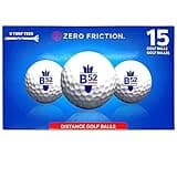 Zero Friction B52 Distance Golf Ball, 15Pk, White