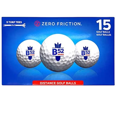 Zero Friction B52 Distance Golf Ball, 15Pk, White