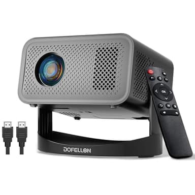 [Built-in Apps & 2026 Upgraded] Mini Projector with Wifi and Bluetooth Portable,Native 1080P 4K Support Auto Keystone Movie Projector Compatible with TV Stick/HDMI/USB, 360° for Bedroom, Outdoor Use