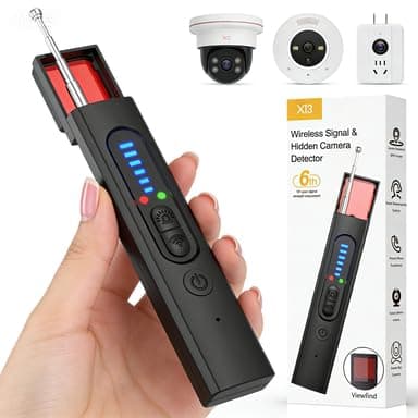 Mgmcm Hidden Camera Detector, Security Camera Tracker Portable Camera Detector, Anti-Spy Device Tracker for Travel, Home, Hotel, Office, 6 Levels Sensitivity