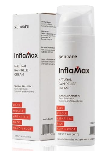 XenCare InflaMax™ Fast-Acting Natural Pain Relief Cream with Turmeric Ayurvedic - Topical Anti-Inflammatory for Joint, Muscle, Arthritis, Back, Neck, Hand & Foot Pain - 3.5 oz
