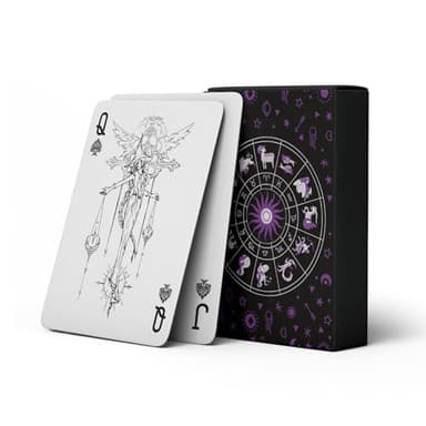 strublfe Zodiac Series Playing Cards, International Standard Size Deck of Cards, Exquisite Illustrations, Double-Sided Non-Slip Design, Ideal for Travel, Party Entertainment, Festive Gifting.(Purple)