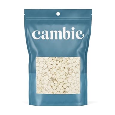 Cambie White Chocolate Couverture 28%, 1 Pound of White Chocolate Chips, European Style Couverture for Chocolatiers, Pastry Chefs, Home Bakers, and Professionals, 1 Pound