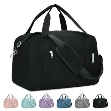 Narwey 18" Carry on Bag Underseat for Airplane Spirit Airlines Personal Item Travel Bag 18x14x8 Small Duffle Bag Duffel Bag Gym Weekender Overnight Bag with Wet Pocket for Women and Men (Black)