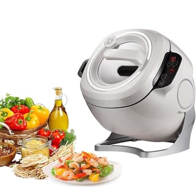 UYCVT 2000W Intelligent Automatic Cooking Machine, 6L Multi-Functional Food Processor, Smart Touch Screen/3 Gear Fire Adjustment/360° Rotating, for Stir Frying, Stewing, Cooking, and Sou
