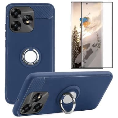 HANAIETTE NUU B30 Pro 5G Phone Screen Protector with Case, [Magnetic Car Mount] TPU Cover Case and Screen Protector for NUU B30 Pro (Blue)