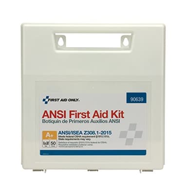 First Aid Only 90639 ANSI A+ 2015 and OSHA Compliant First Aid Kit, 50-Person Emergency First Aid Kit for Business, Home, Car, and Worksites, 183 Pieces