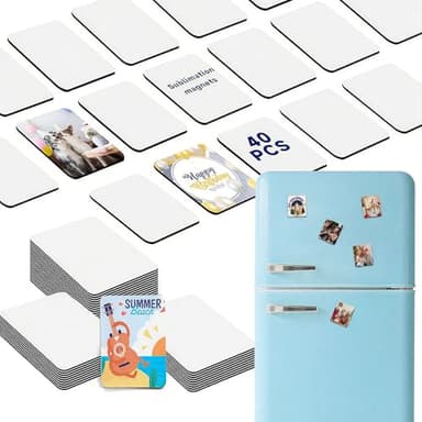 40Pcs Sublimation Picture Magnet Blanks Personalized Square Magnets for Refrigerator Custom Magnets Sublimation Blanks Products DIY Craft Gifts for Kitchen Office Decorative