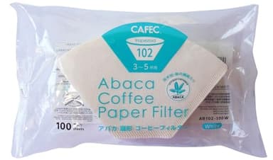 CAFEC Abaca trapezoid paper filter for 3-5 cups 100pcs/pack |Disposable Pour-Over Coffee Paper Filter made of Eco-Friendly Refined Virgin Pulp for Better Tasting Brewing (White) | CF-AB-102/100W