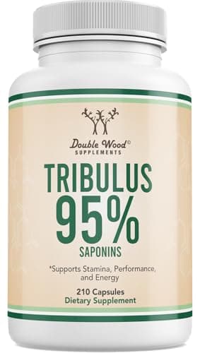Tribulus Terrestris for Men (Purest 95% Saponin Content) 210 Capsules, 1,000mg Concentrated Fruit Extract (Third Party Tested, Vegan Safe, Non-GMO) for Stamina and Energy by Double Wood