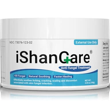 ishancare Antifungal Cream, All Natural Herbal Anti Fungal Skin Cream for Athlete's Foot, Jock Itch, Ringworm, Tinea Versicolor, Fungal Infection, 3.53 OZ