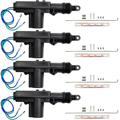 4Piece 12V Universal Door Lock Actuator, Power Door Lock Actuators, 2 Wire Automotive Door Lock Actuator Kit(Black)