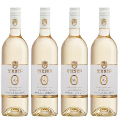 Giesen Non-Alcoholic Premium Pinot Grigio - Premium Dealcoholized White Wine Pinot Gris from New Zealand | 4 PACK