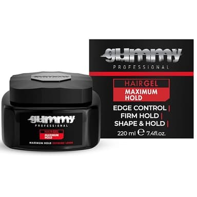 Gummy Professional Hair Gel for Men and Women – Strong Hold Styling Gel for Slick Back, Curls, Braids, Twists & Edge Control – Clear Gel for Shine, Conditioning, and Neat, Lasting Hairstyles – 220 ml