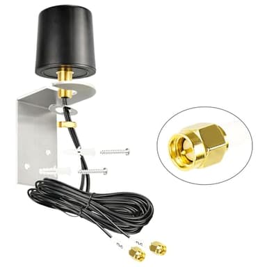 BOOBRIE 2x2 MIMO Omnidirectional WiFi Antenna 600-6000MHz 5G 4G LTE Outdoor Antenna with 2x16.4ft Low Loss SMA Male Cables for Router Gateway T-Mobile/Verizon/AT&T Home Internet