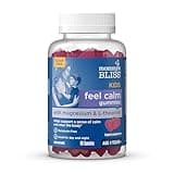 Mommy's Bliss Kids Feel Calm Gummies, Support a Sense of Calm and Relax The Body, Made with Magnesium, L-theanine, Sugar Free Raspberry Lemonade Flavor, Age 4+, 60 Gummies