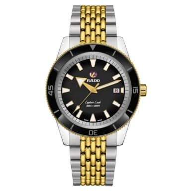 Rado Captain Cook Automatic Diving Watch with Stainless Steel Strap, 3 (Model: R32138153) Yellow Gold, Silver