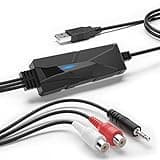 DriverGenius AV202-B USB2.0 Audio Capture/Grabber Card Device - Analog Cassette to Digital MP3 Converter - Compatible for Windows 11, macOS
