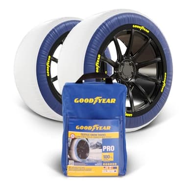 Goodyear Pro Snow Socks for Tires. Designed for All Tire Brands. Textile Chain Replacement for Optimal Traction in Snow & Ice. Easy Install. Emergency Winter Safety Solution, Multi-Season Use. Sz XL
