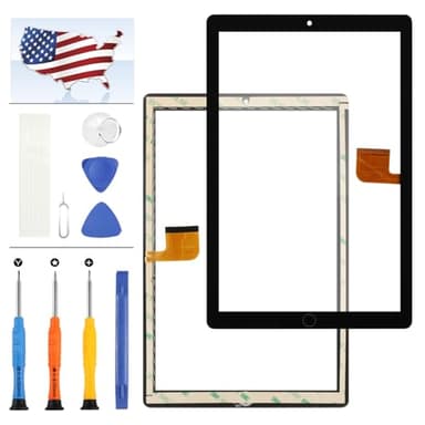 for DUODUOGO G12 3G 10.1" Touch Screen Digitizer Multi-Touch Full Glass Replacement Repair Parts Kits with Free Tools (Black)