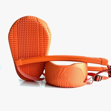 Zeluga 15-498 Knee Saver Knee Pads with Double Strap, Anti-Skid Rubber Shied and Thick Foam Liner, Orange